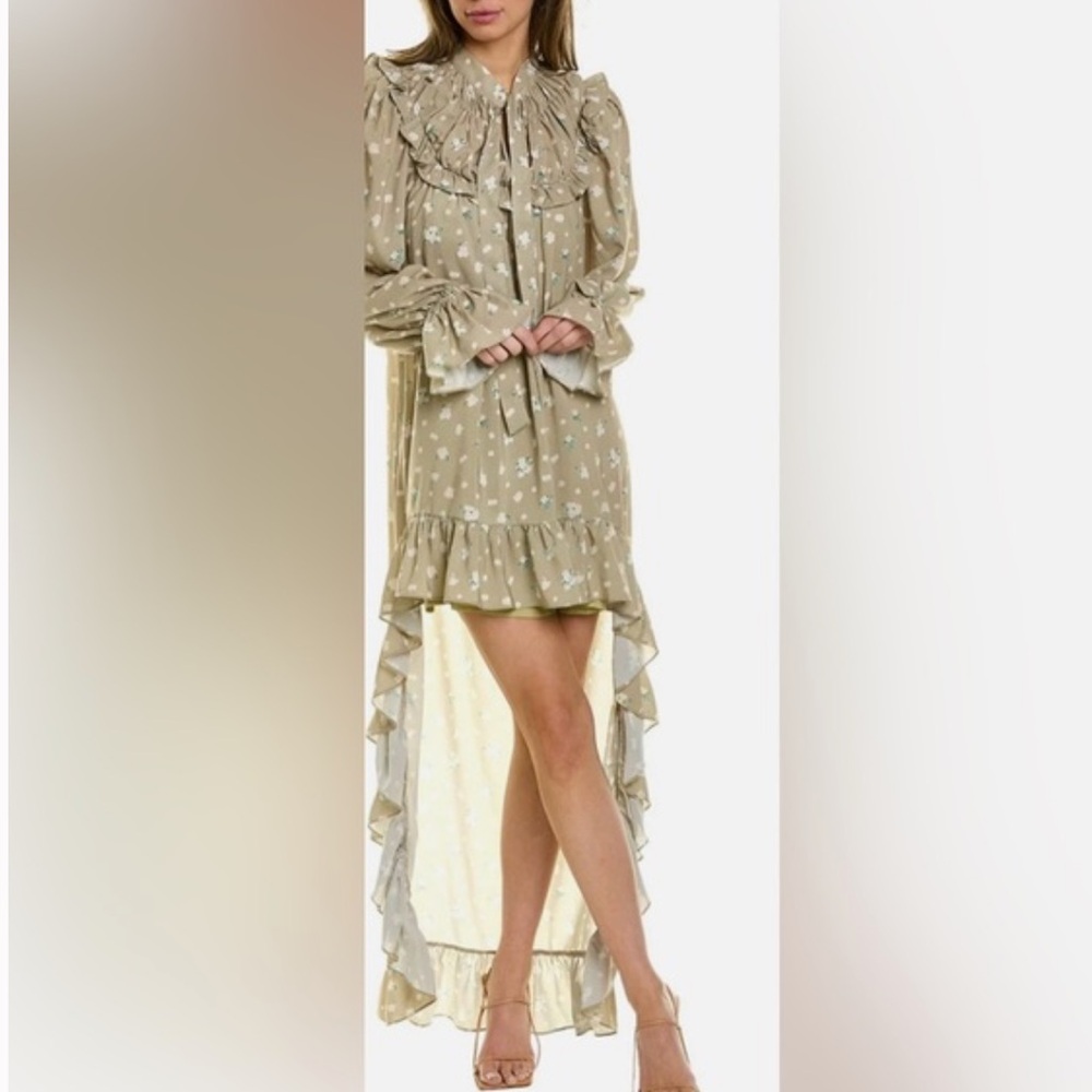 WEWOREWHAT High Low Polka Dot Floral Dress